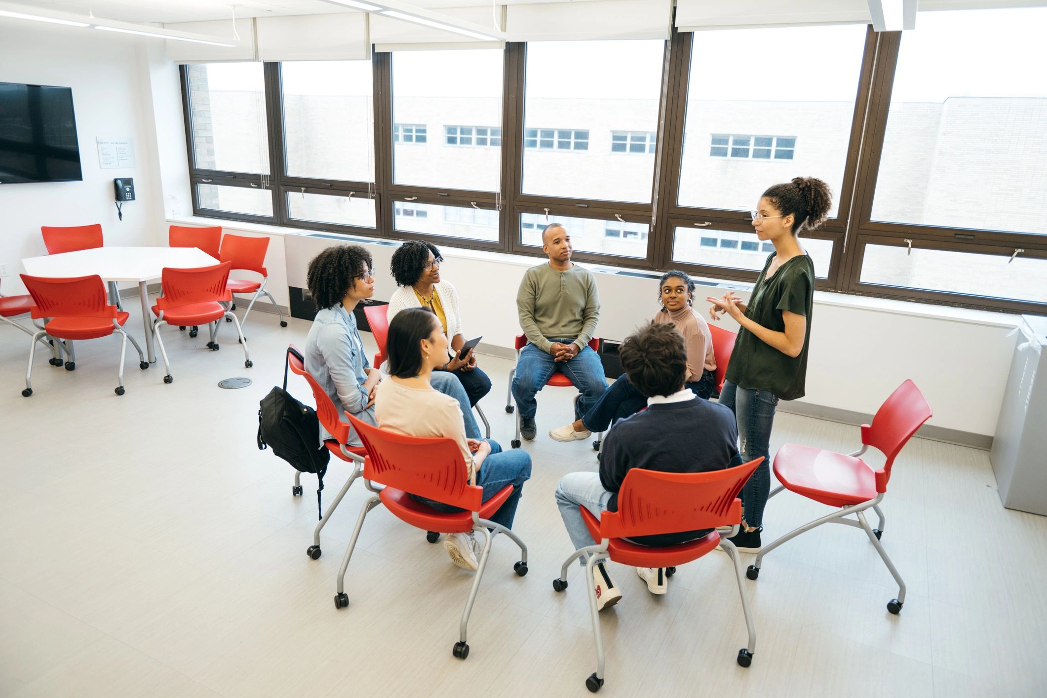 Compassionate care team meeting together